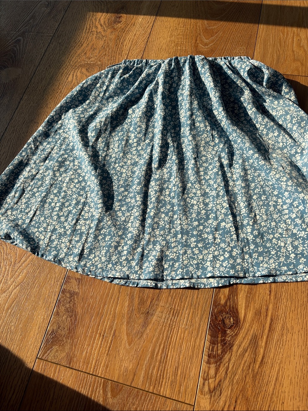 Floral A-Line Midi Skirt in Sage Green